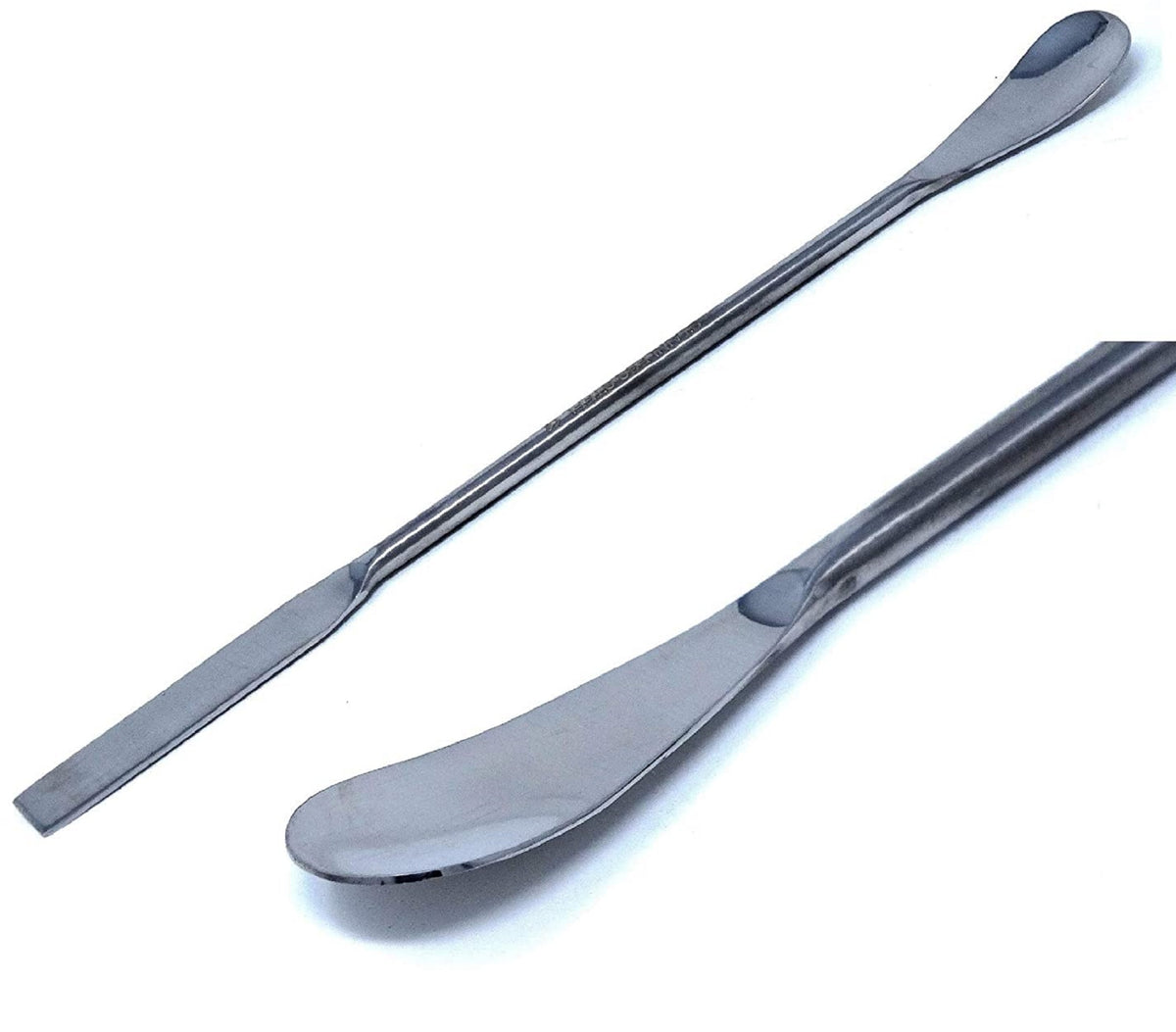 Stainless Steel Double Ended Micro Lab Spatula Sampler, Semi Circle Scoop  Spoon & Tapered Arrow End, 9 Length