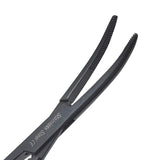 Kelly Hemostat Forceps 5.5" (14cm) Curved Half Serrated Jaws, Black Plasma, Stainless Steel