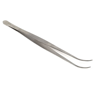 Micro Fine Lab Forceps 12", Precision Serrated Tips, Curved, Stainless Steel Tweezers