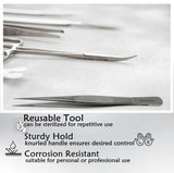 Micro Fine Lab Forceps 6", Precision Serrated Tips, Straight, Stainless Steel Tweezers