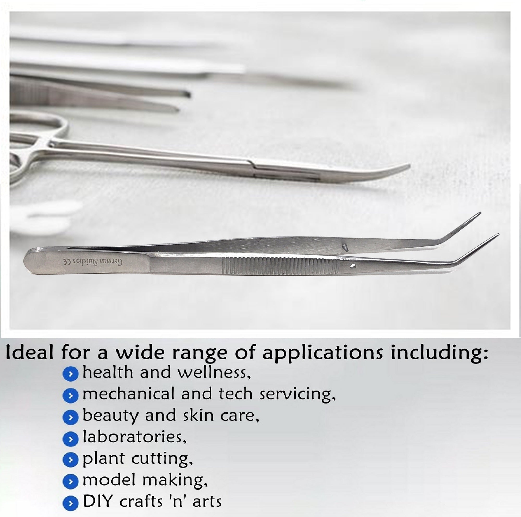 thumbnail image 2 of Mac Instruments 6-Piece Dental Cotton Plier Set – Stainless Steel Forceps, Silver 2 of 5