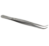 Micro Fine Lab Forceps 6", Precision Serrated Tips, Curved, Stainless Steel Tweezers