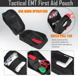 Black Molle Pouch Zipper Bag for Outdoor Adventures Emergency Camping Preparedness, Opens Flat