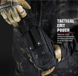 Black Molle Pouch Zipper Bag for Outdoor Adventures Emergency Camping Preparedness, Opens Flat